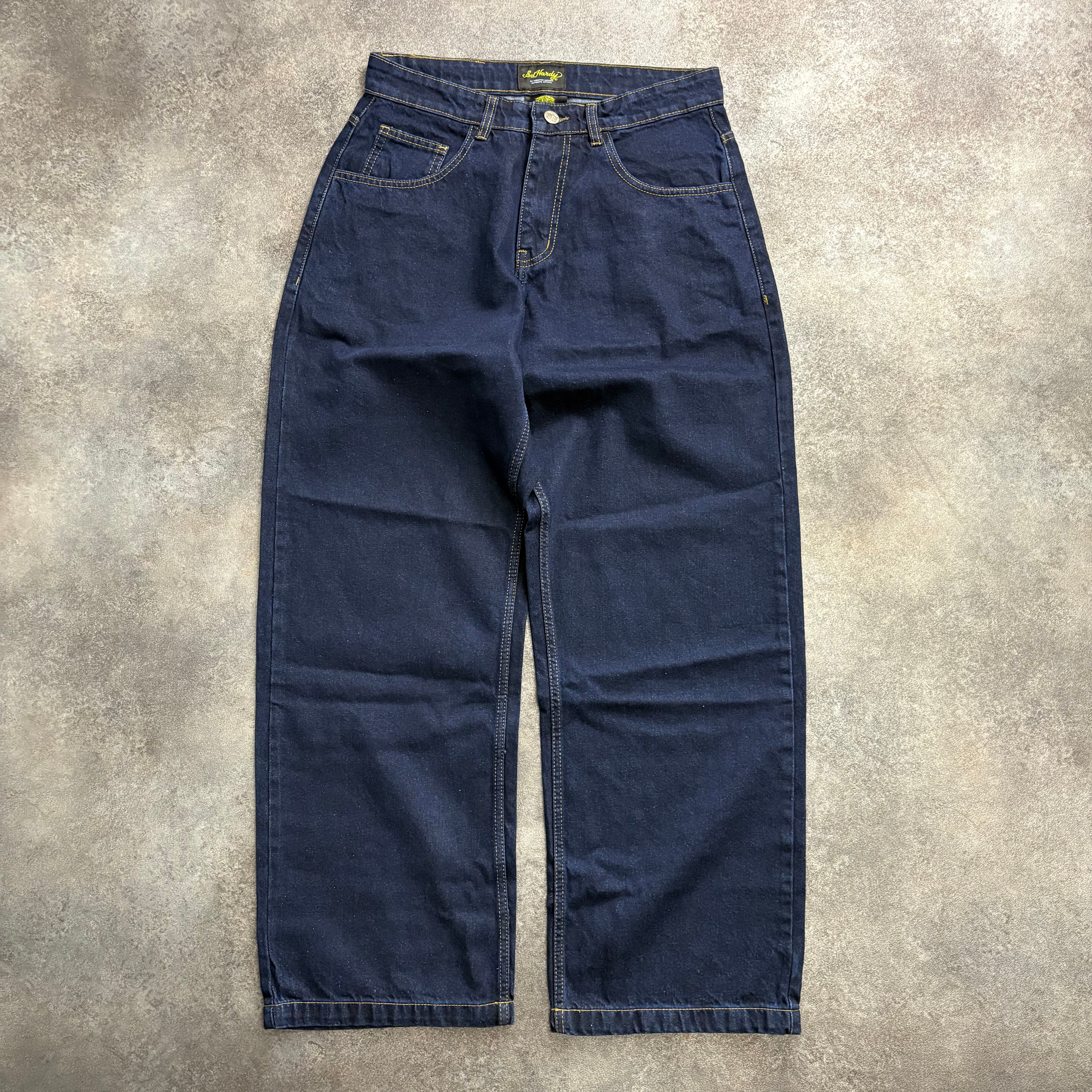 Ed Hardy “Red Eagle Pocket” Dark Navy Baggy Jeans