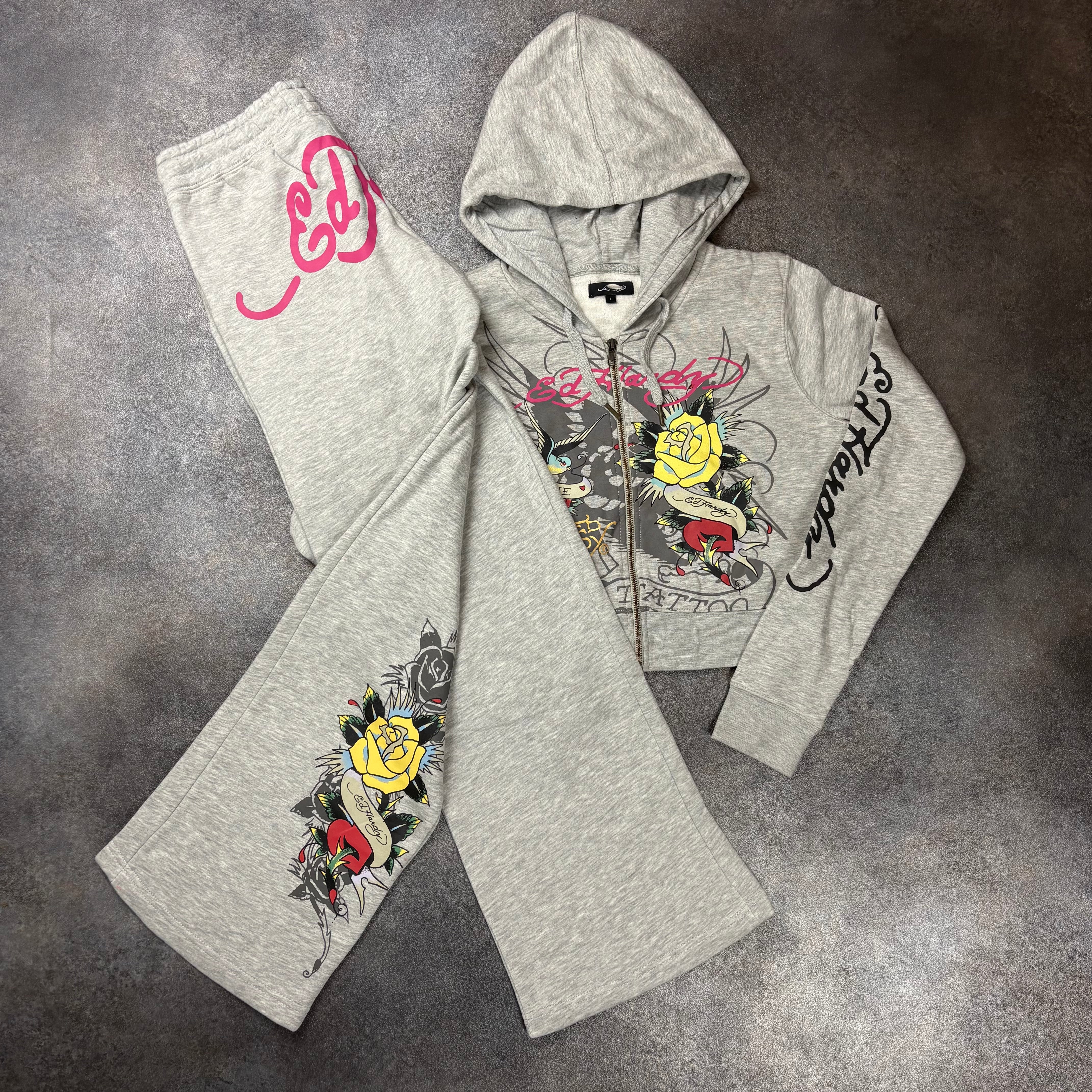 ED HARDY TRACKSUIT - GREY