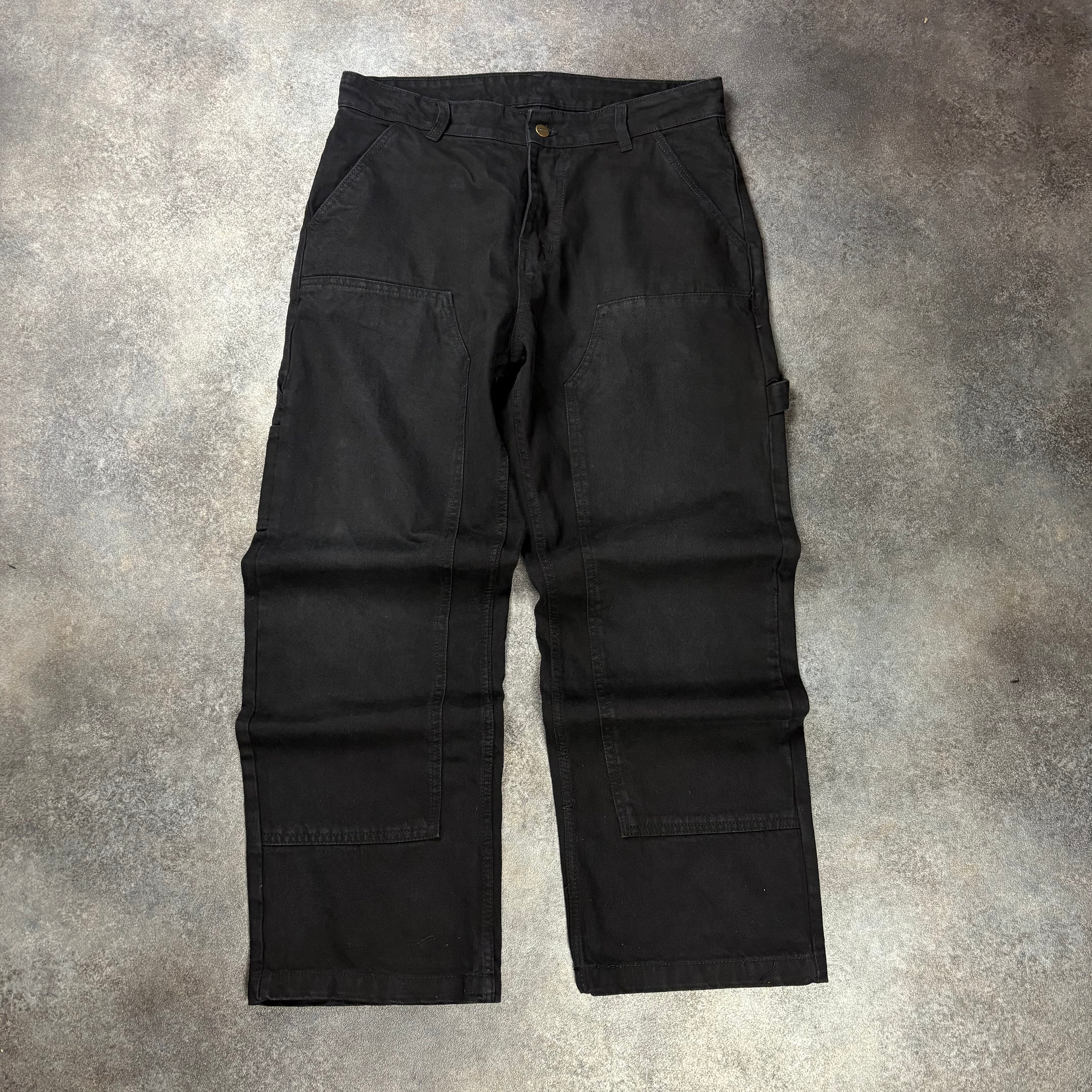 CARHARTT OG DOUBLE KNEE CARPENTER JEANS - BLACK