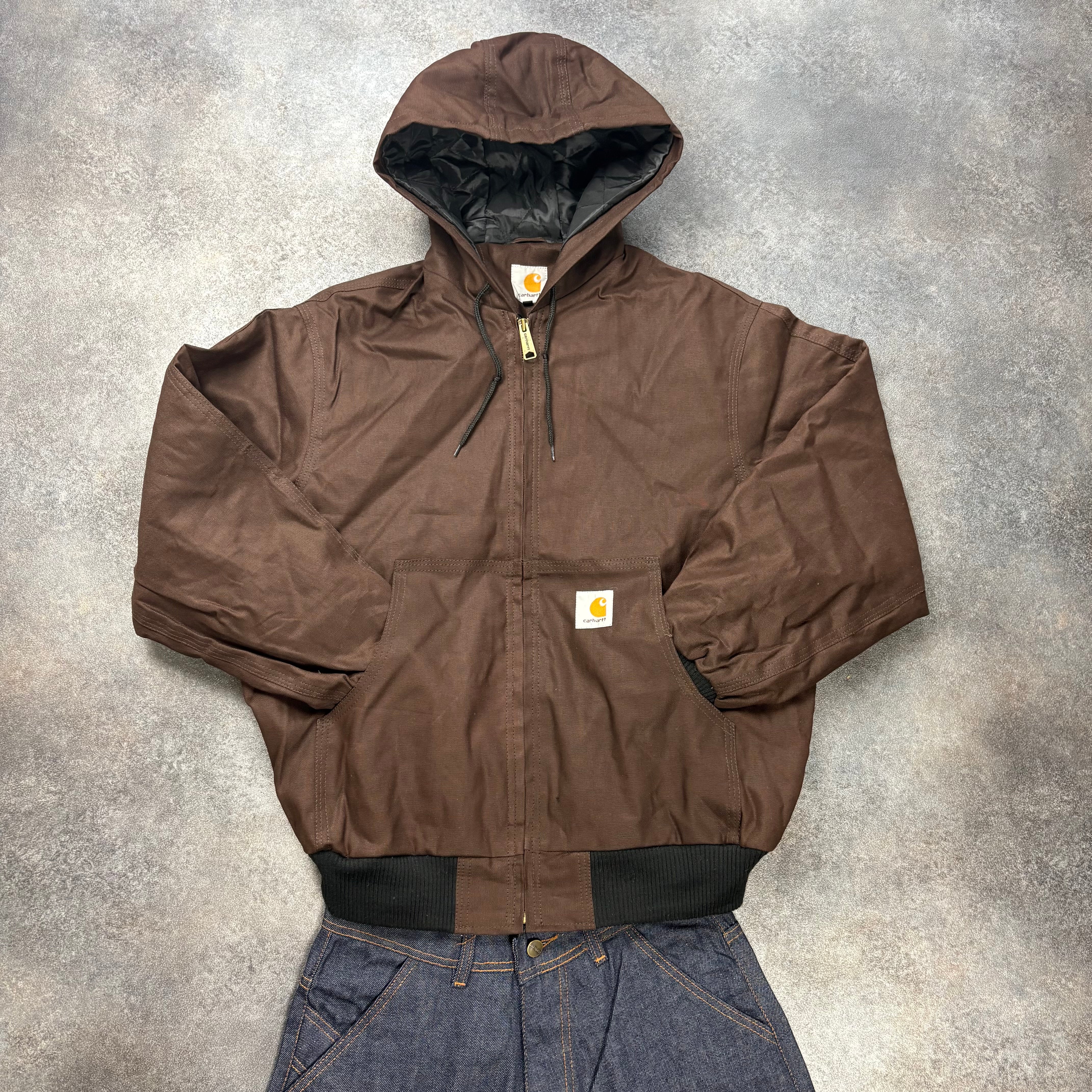 CARHARTT ACTIVE HOODED JACKET - BROWN