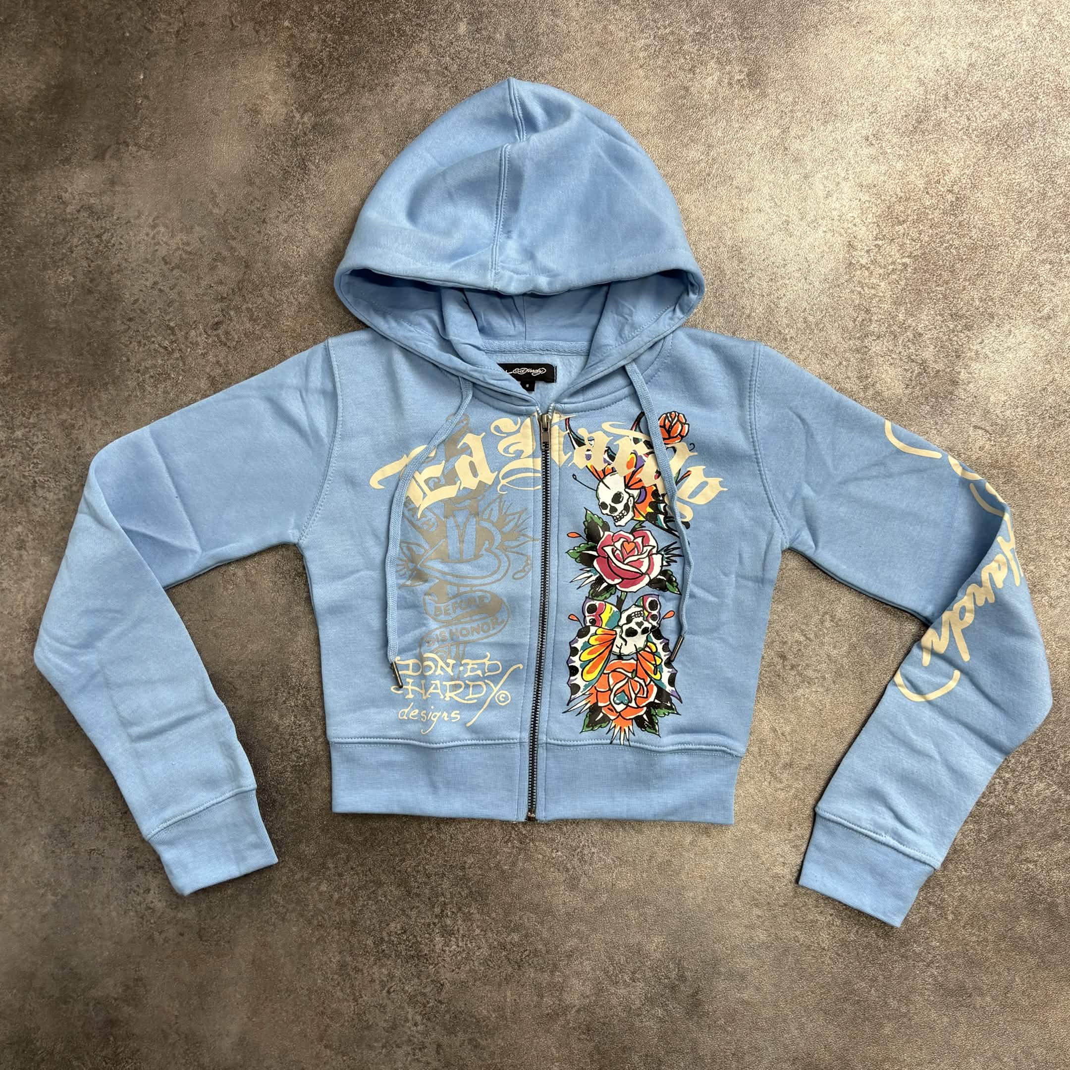 Women's Ed Hardy Skull & Rose Zip-Up Tracksuit – Powder Blue