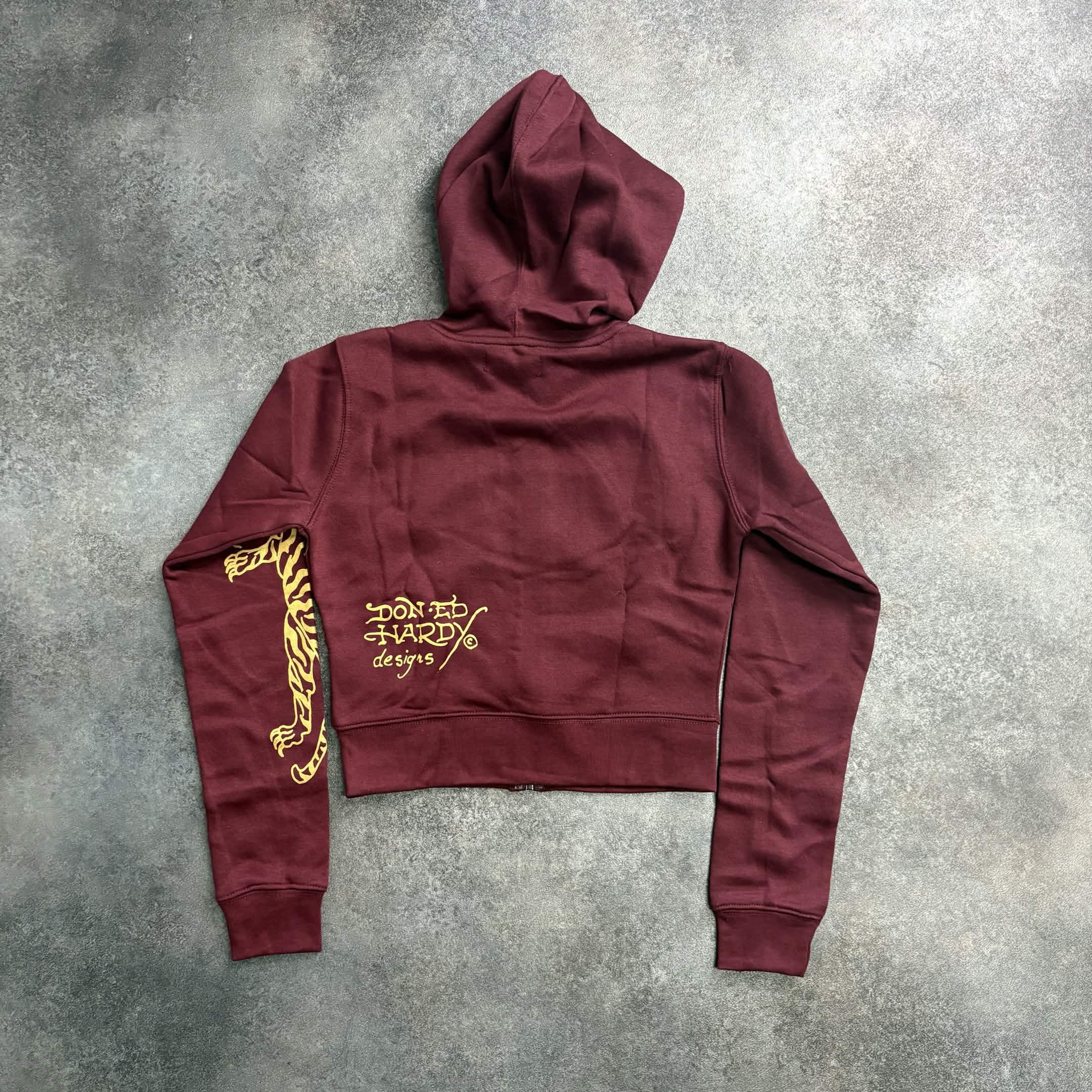 Women's Ed Hardy Tiger Zip-Up Tracksuit – Burgundy