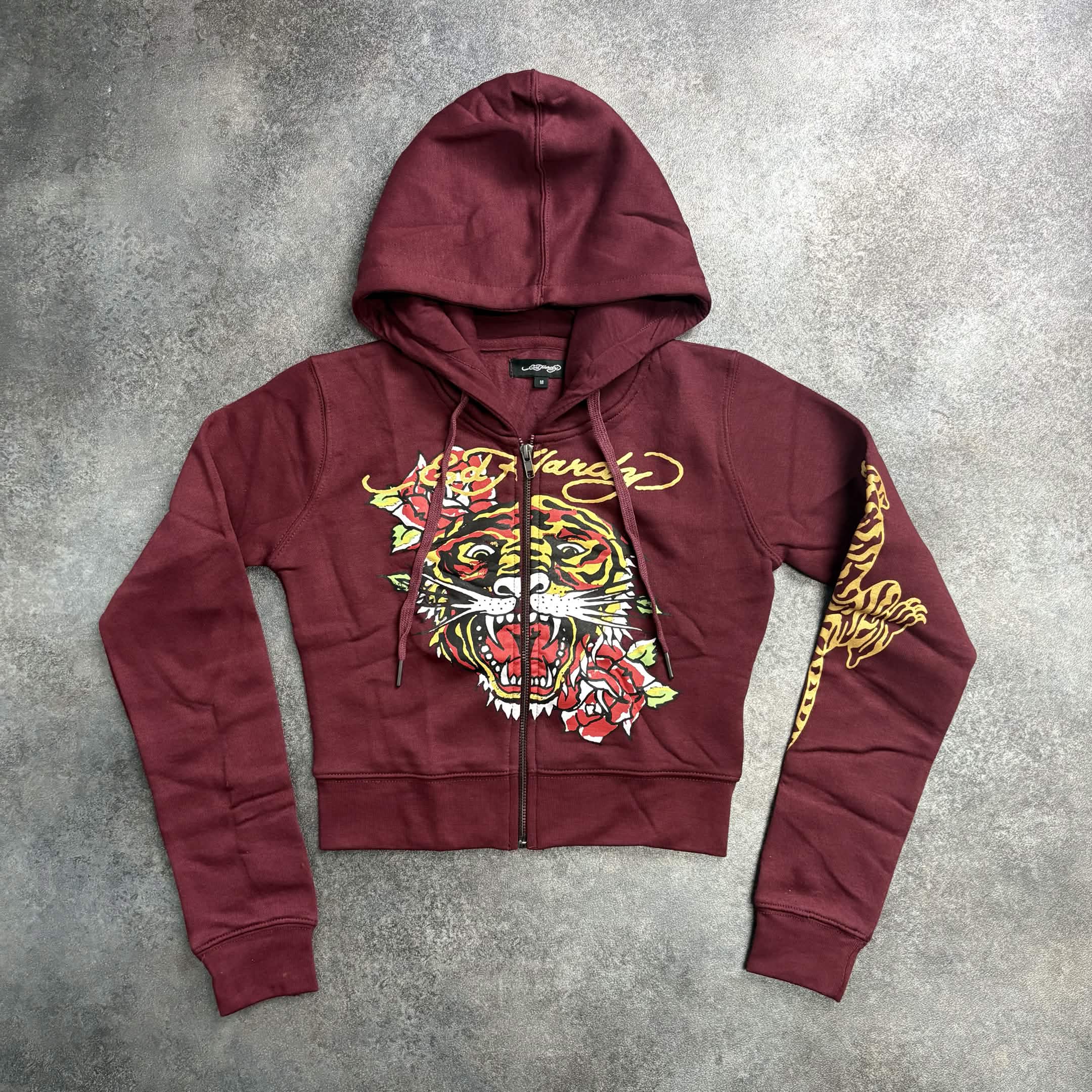 Women's Ed Hardy Tiger Zip-Up Tracksuit – Burgundy