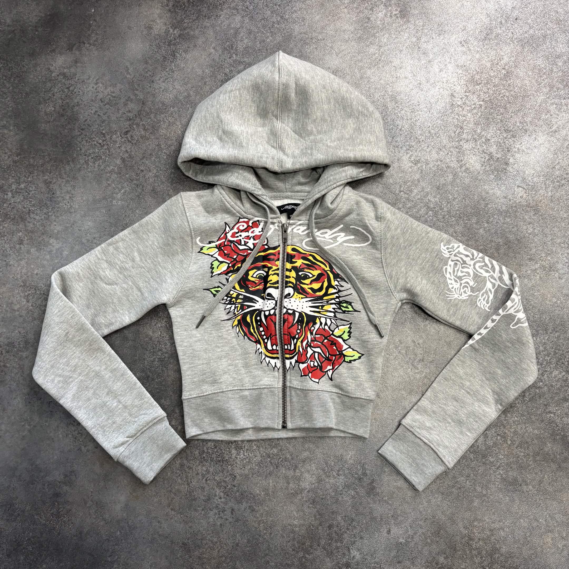 Ed Hardy Roaring Lion Zip-Up Tracksuit – Heather Grey