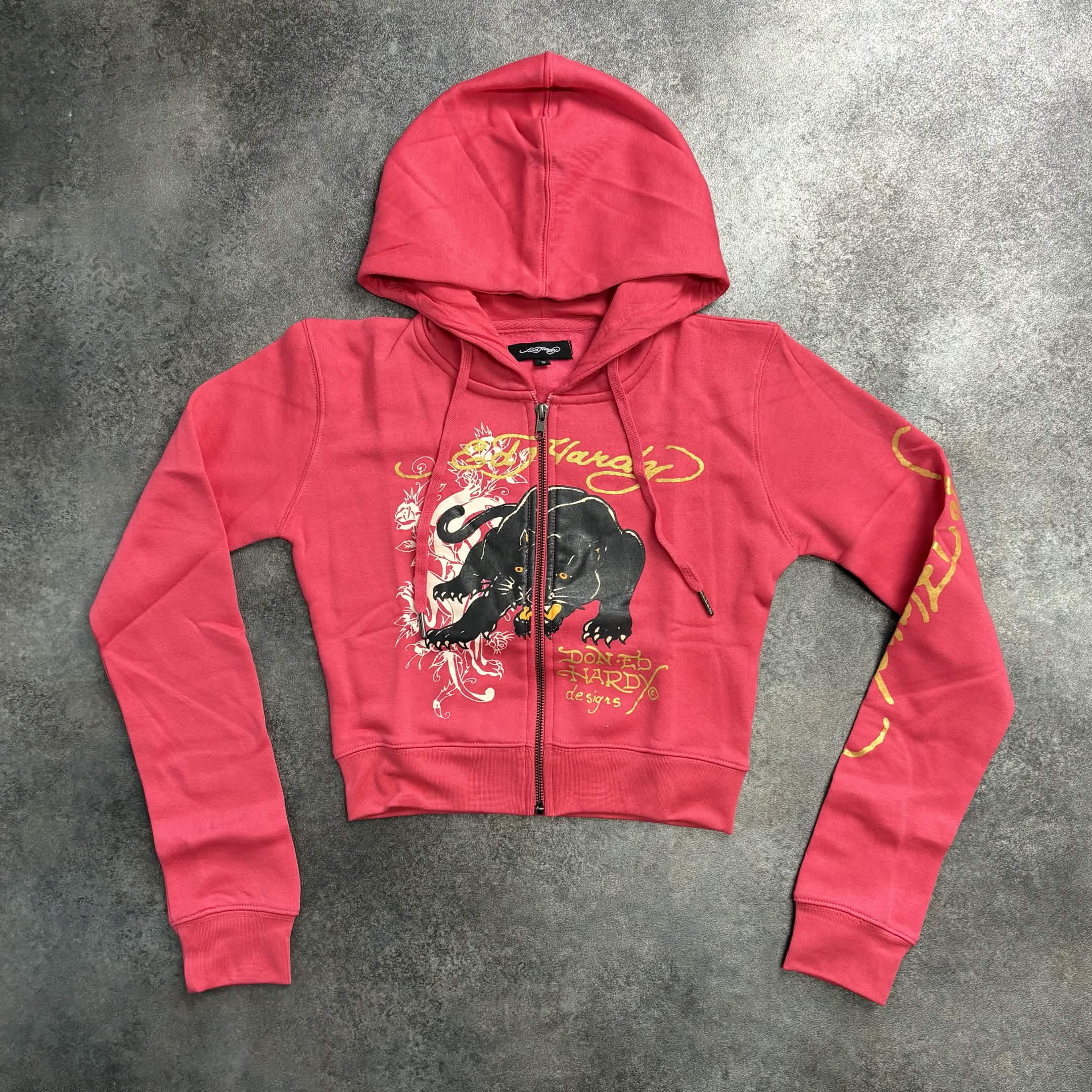 Women's Ed Hardy Black Panther Zip-Up Tracksuit – Hot Pink
