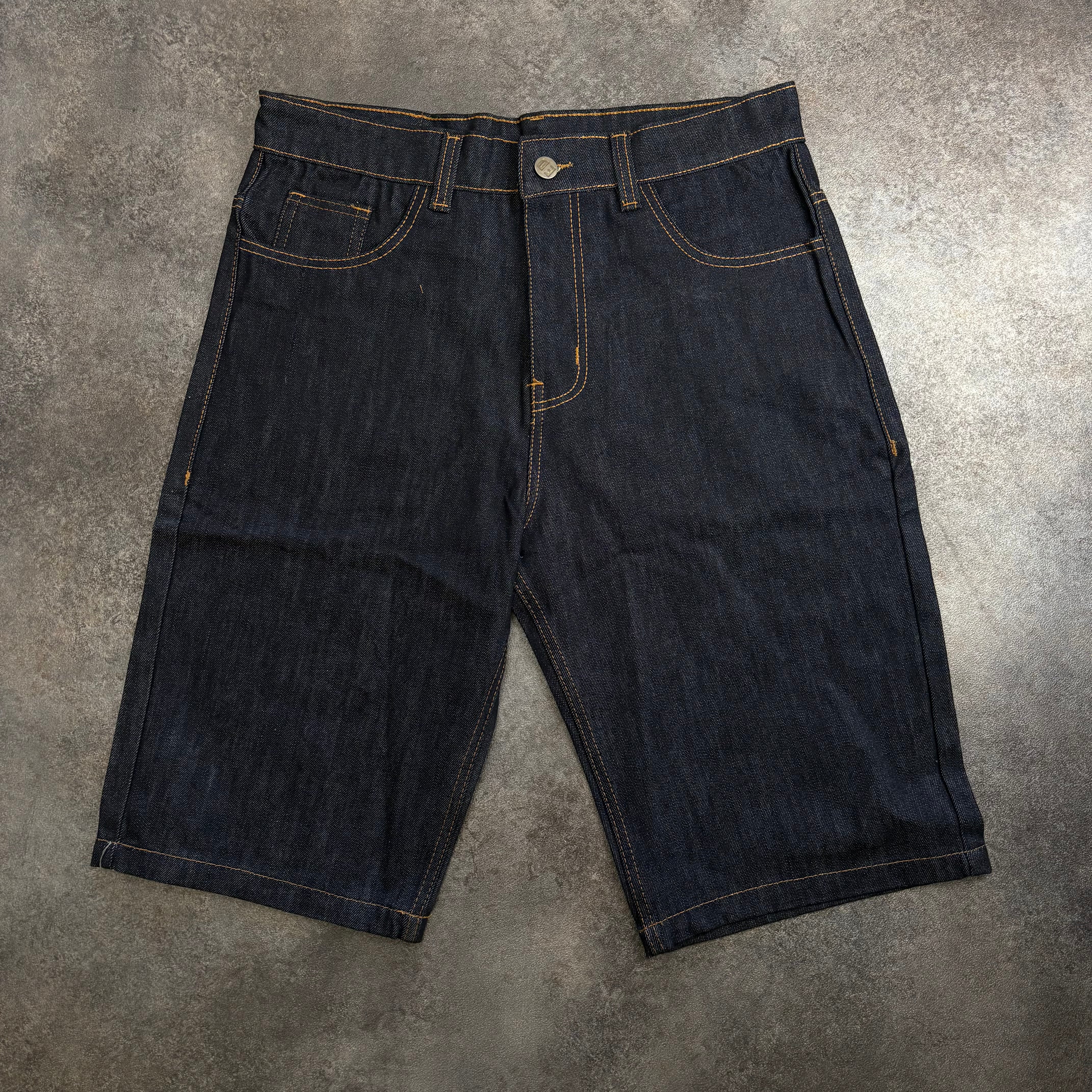 Mens Ed Hardy Signature Script Dragon Denim Shorts – Raw Indigo