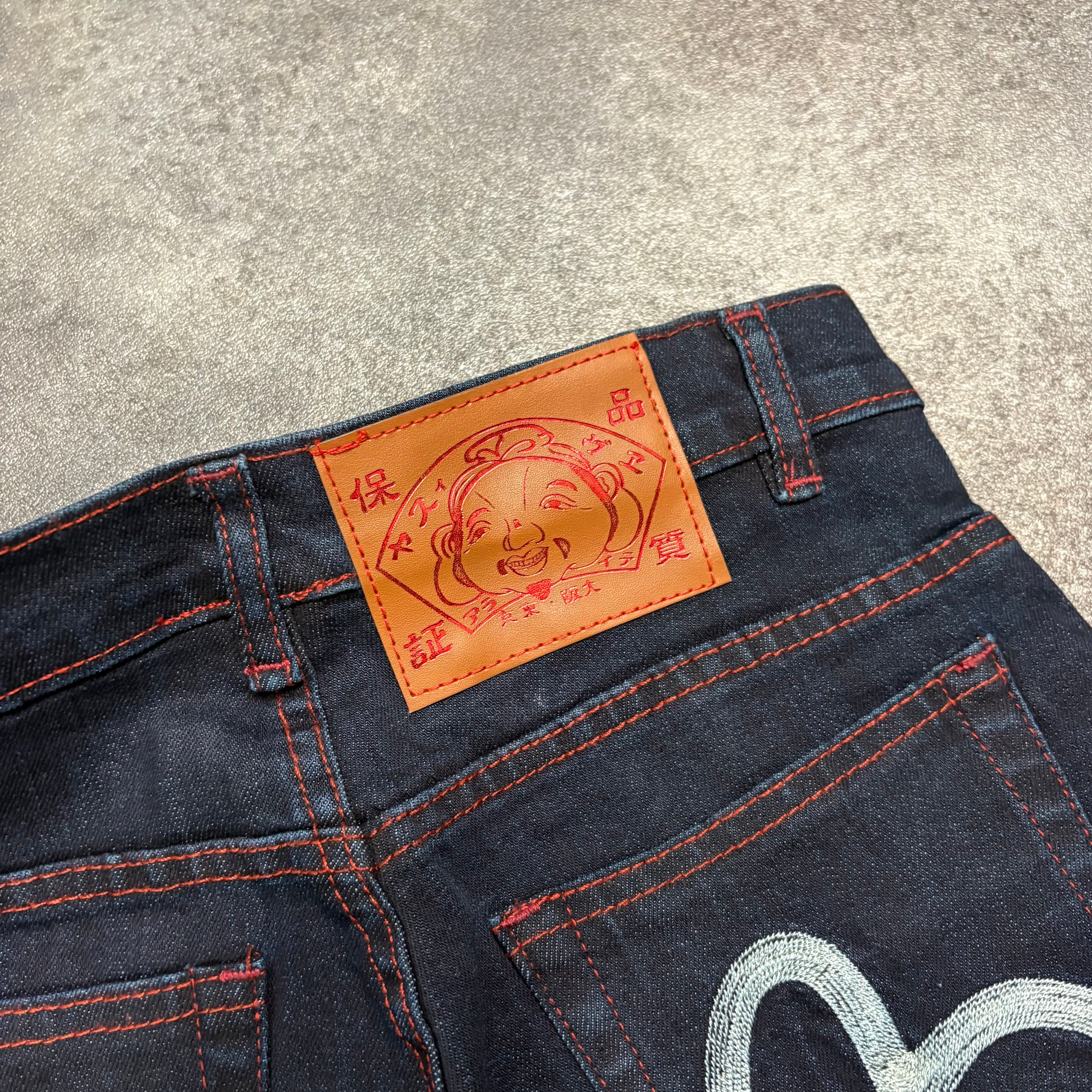 Evisu Seagull Pocket Denim Shorts – Dark Indigo