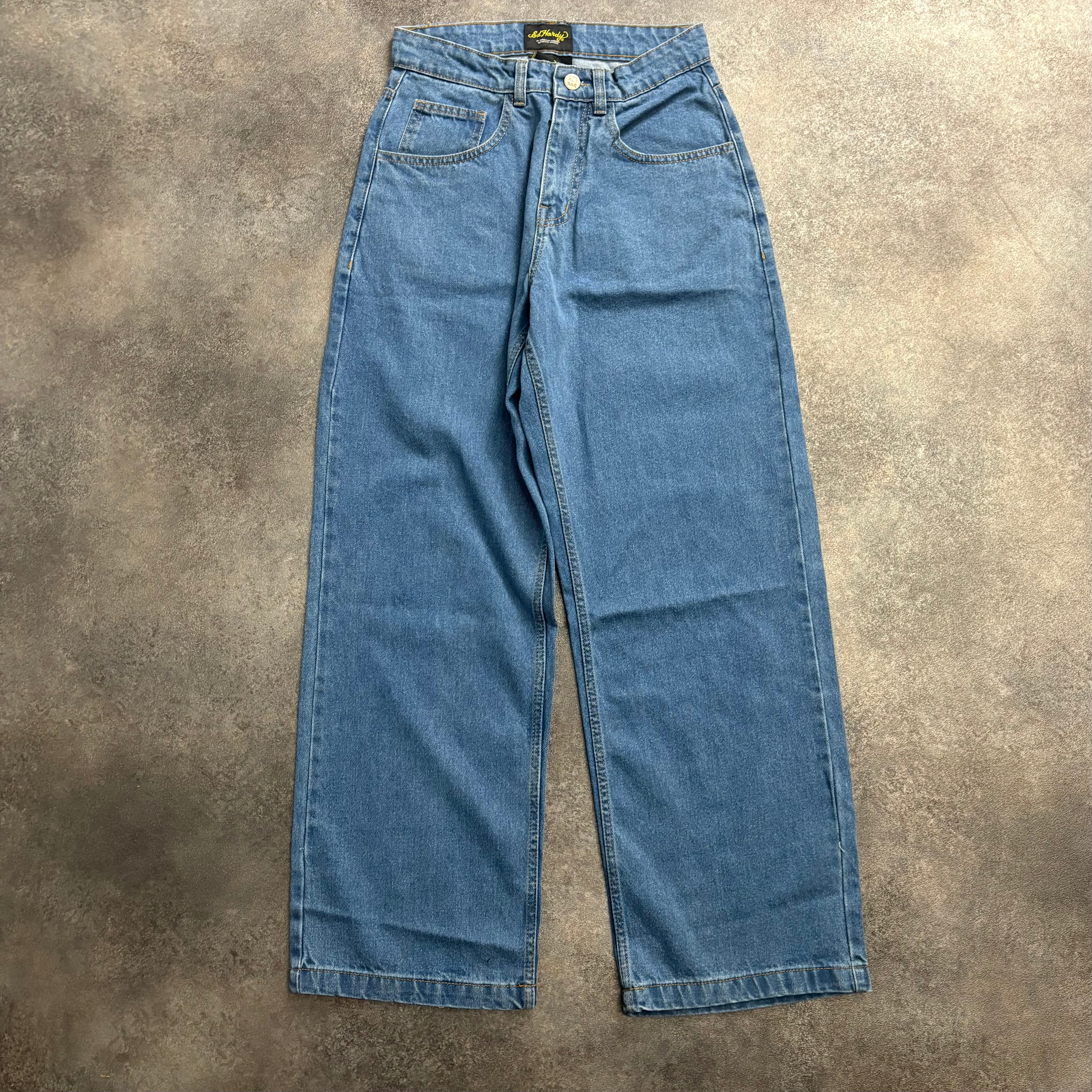 Ed Hardy “Born Wild Eagle” Light Wash Baggy Jeans