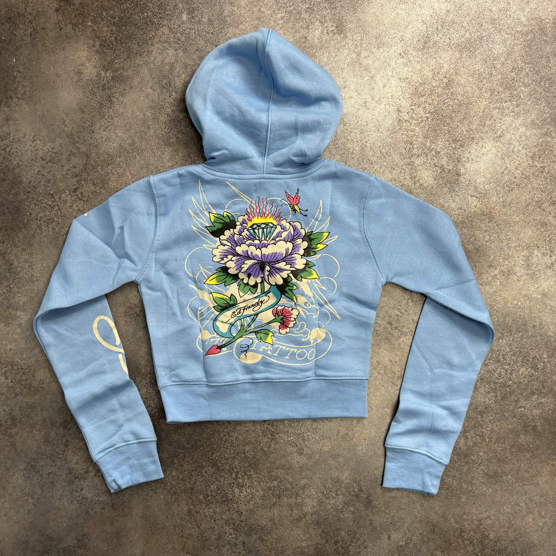 Women's Ed Hardy Skull & Rose Zip-Up Tracksuit – Powder Blue