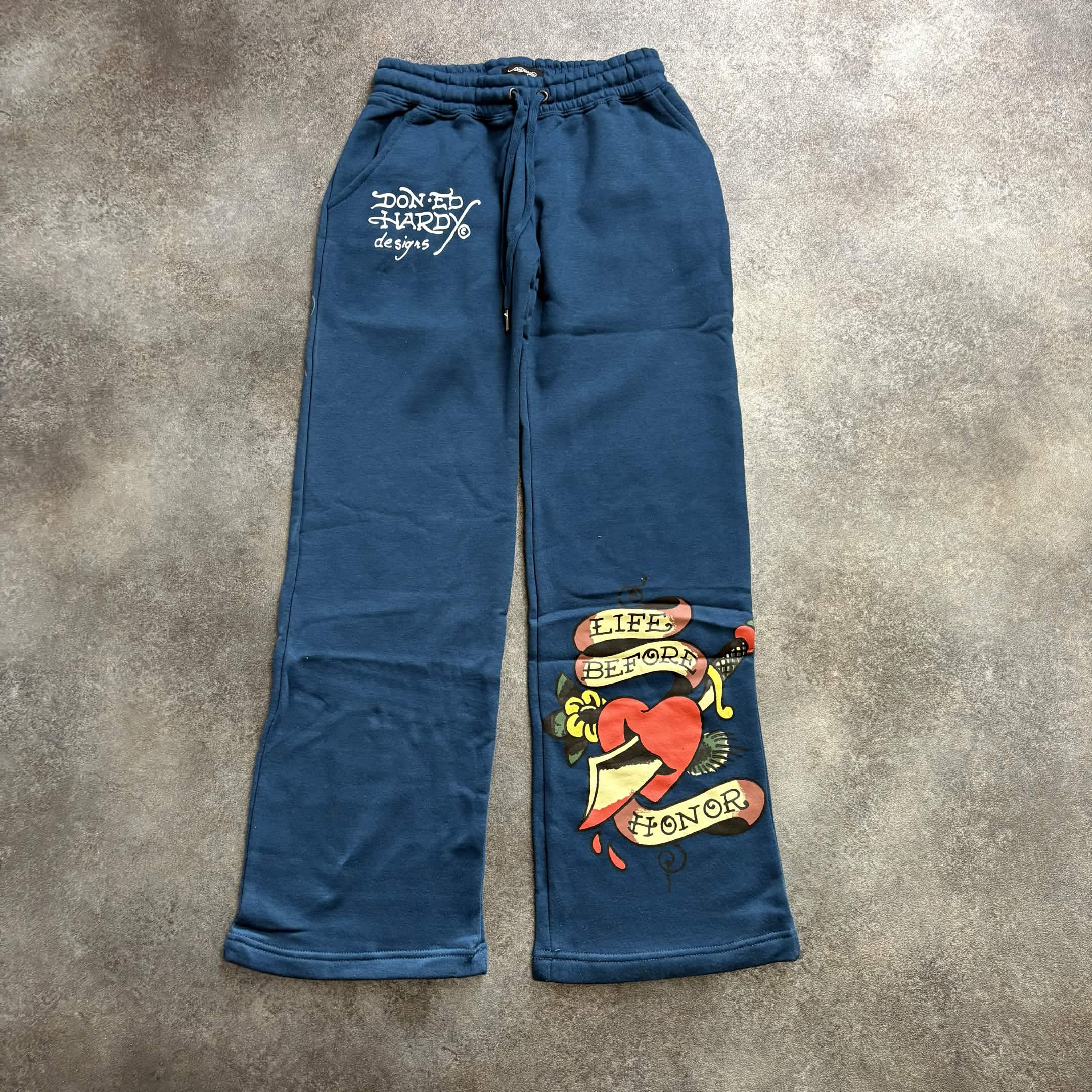 Ed Hardy Skull Heart Zip-Up Tracksuit – Midnight Blue