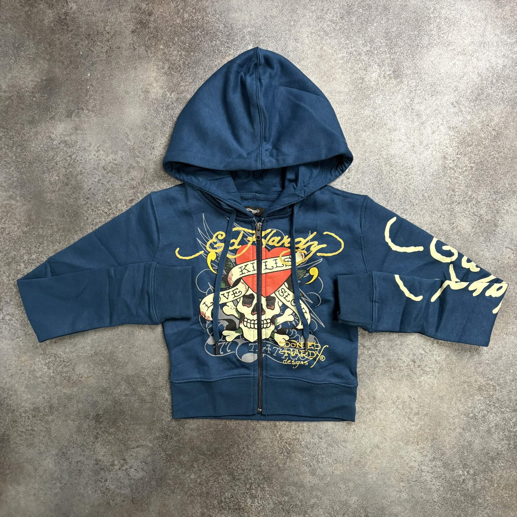 Ed Hardy Skull Heart Zip-Up Tracksuit – Midnight Blue