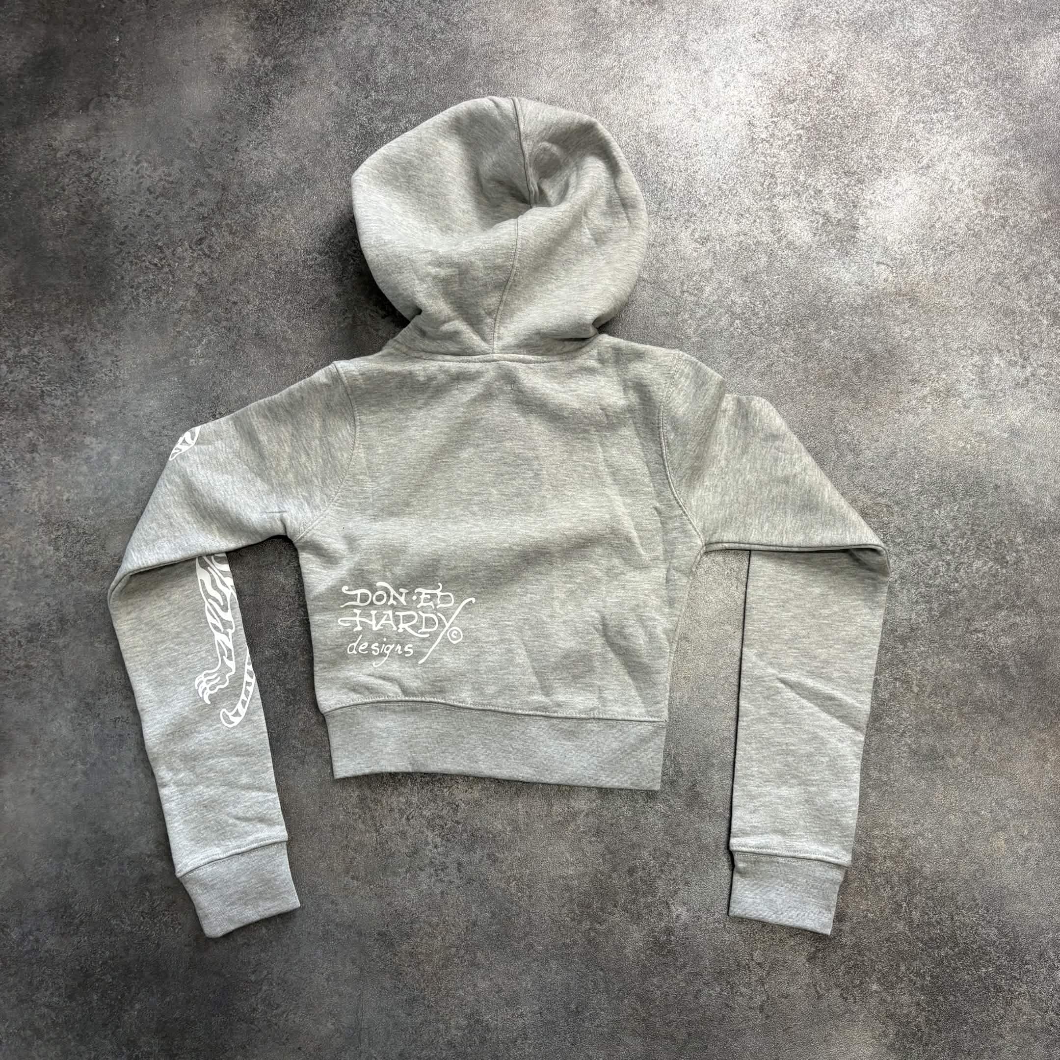 Ed Hardy Roaring Lion Zip-Up Tracksuit – Heather Grey