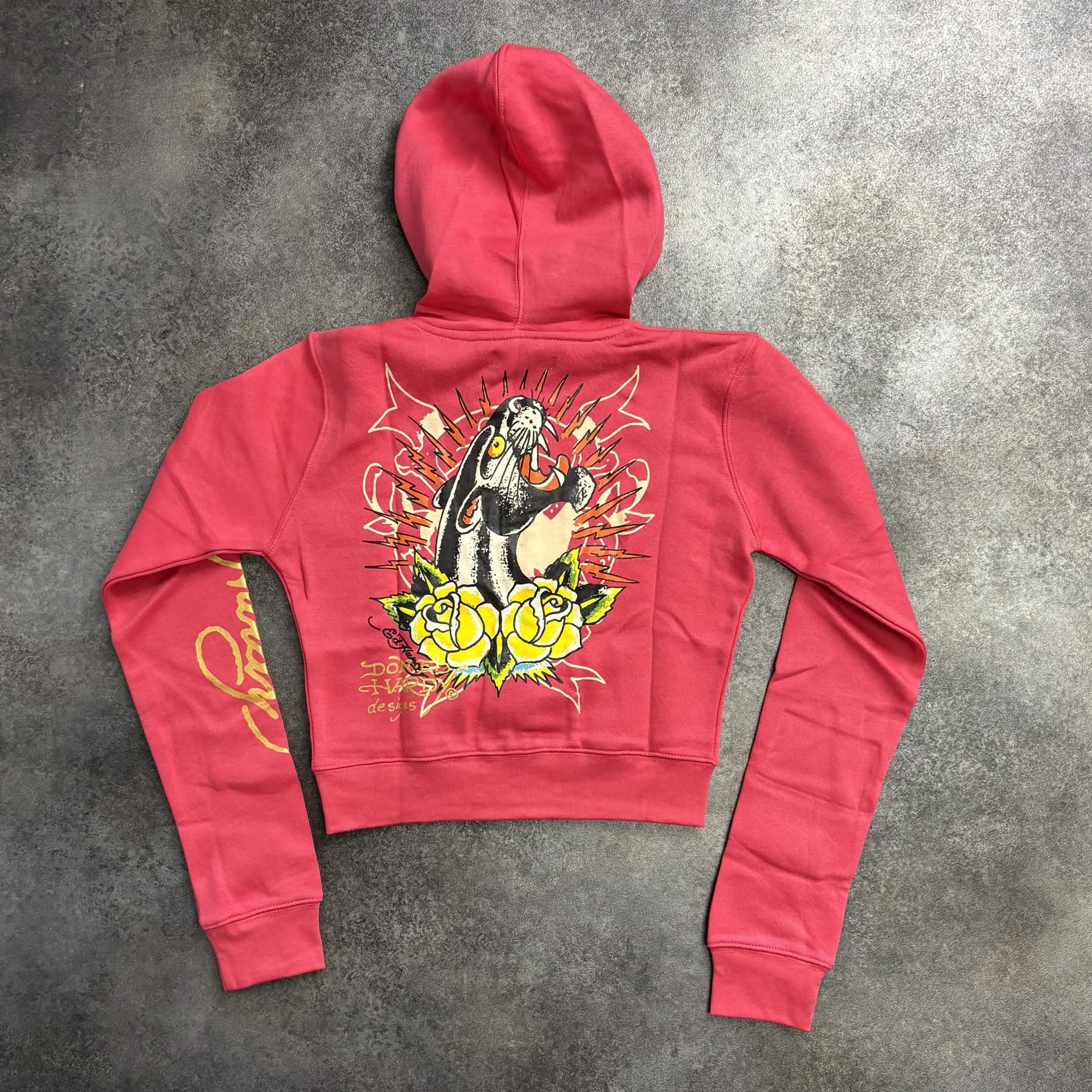 Women's Ed Hardy Black Panther Zip-Up Tracksuit – Hot Pink